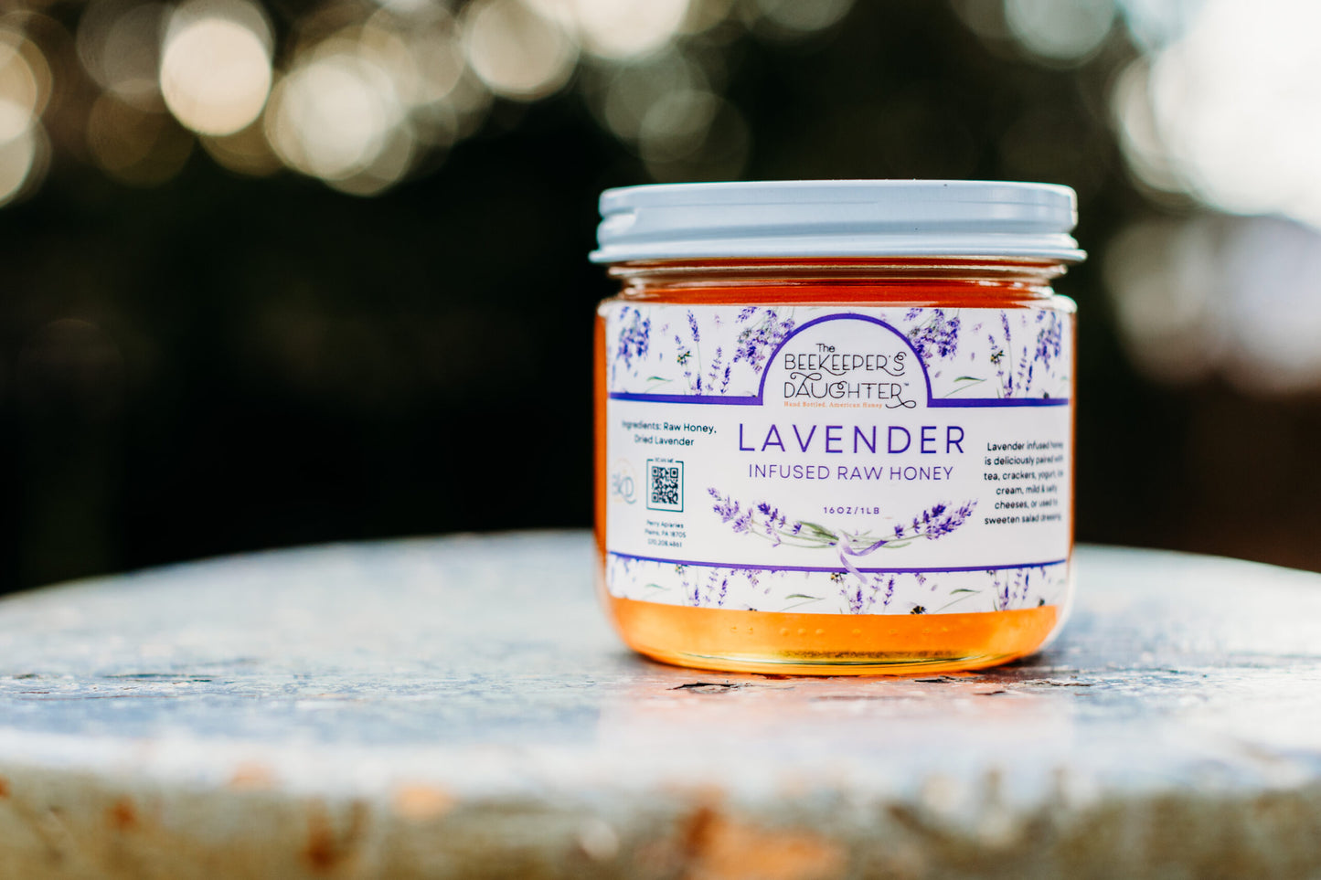 Lavender Infused Raw Honey - 11oz