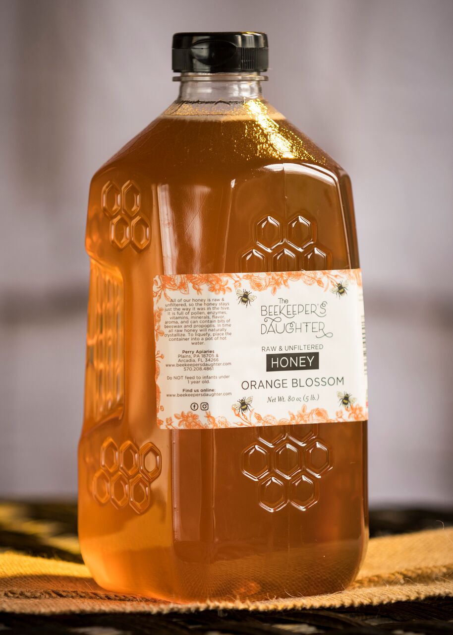 Orange Blossom Raw Honey - 5lb Jar