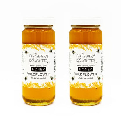 Wildflower Honey - two 1lb Jars - 2lbs total