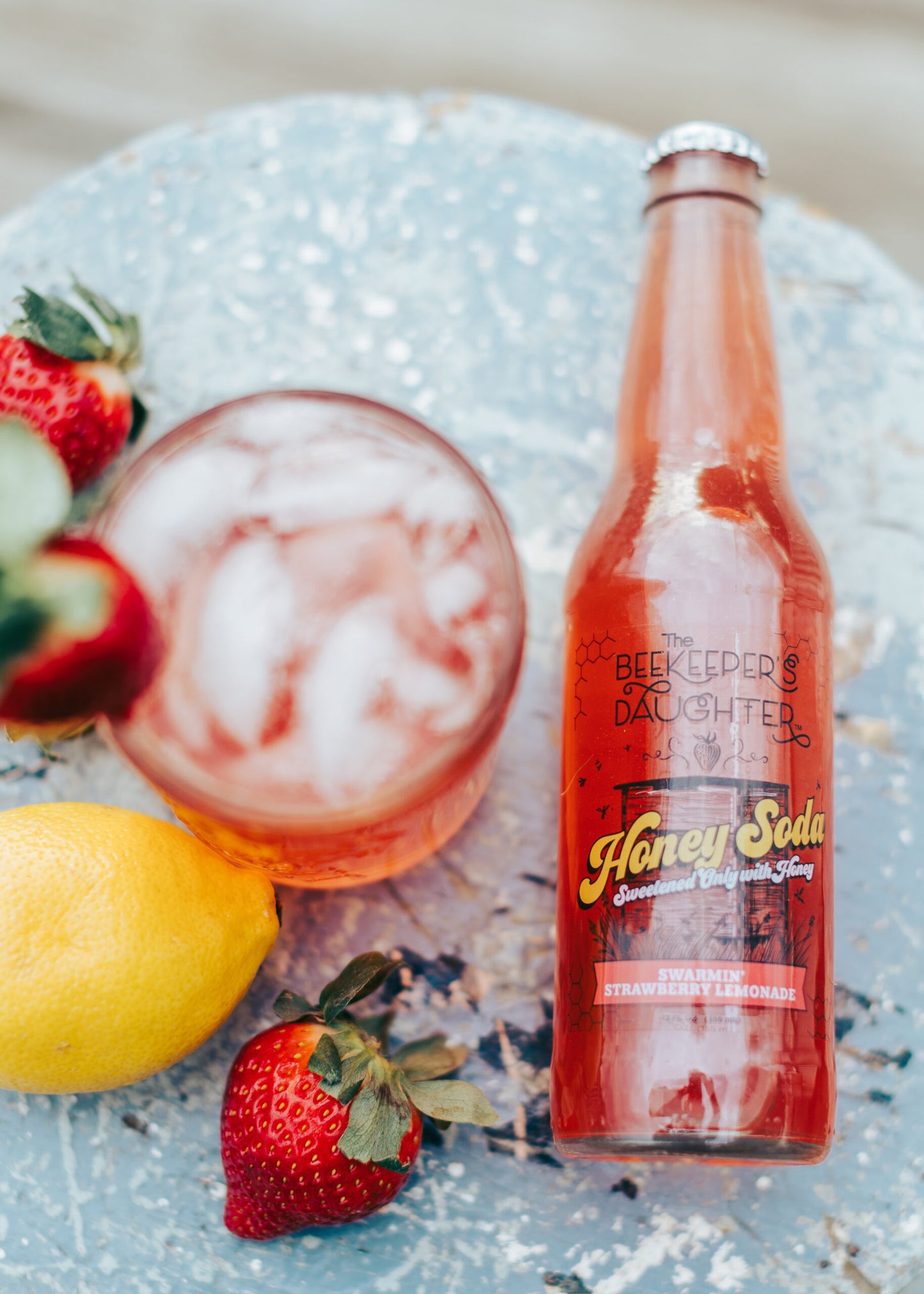 Swarmin' Strawberry Lemonade Honey Soda