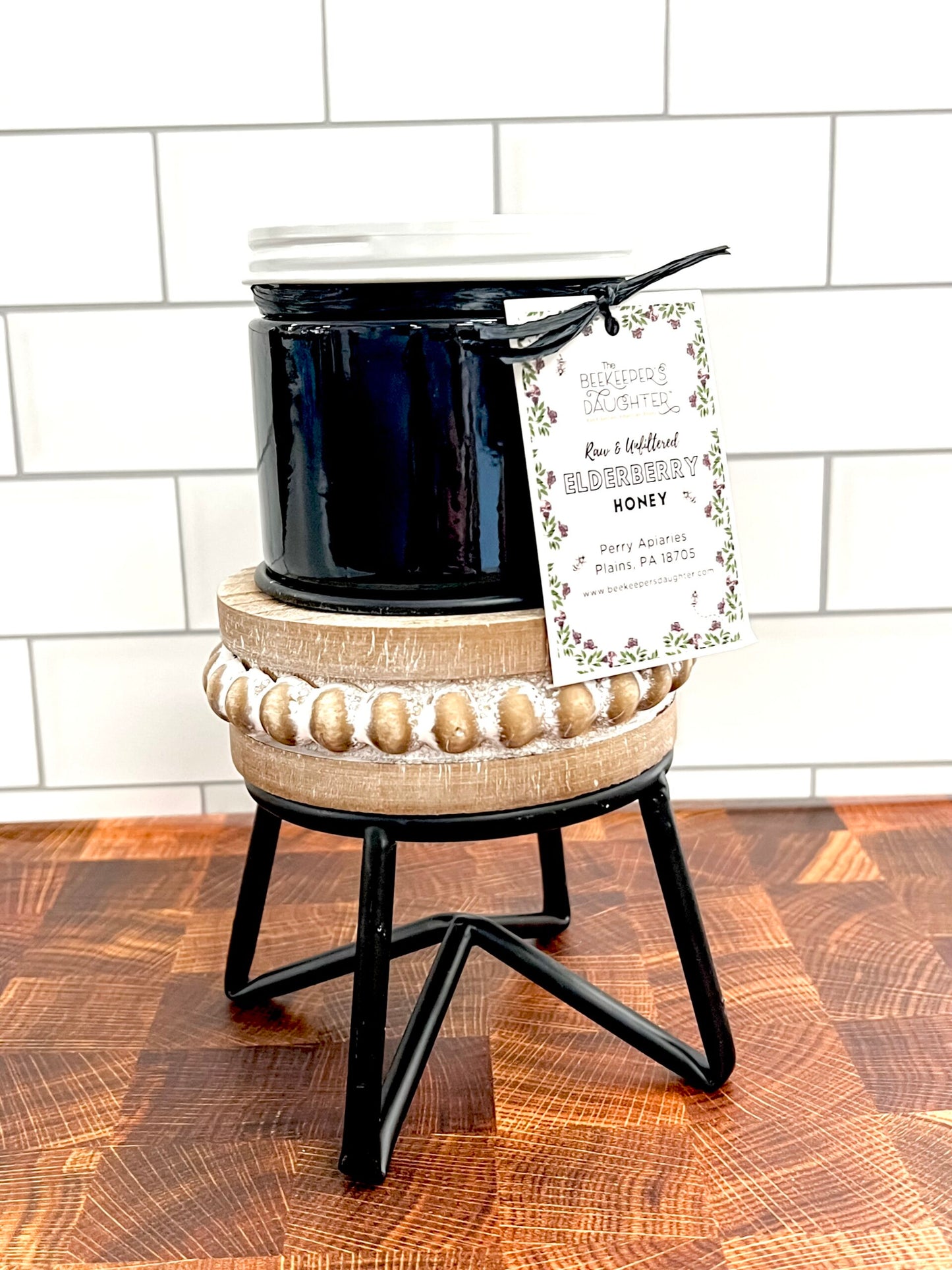 Elderberry Infused Raw Honey - 11 oz