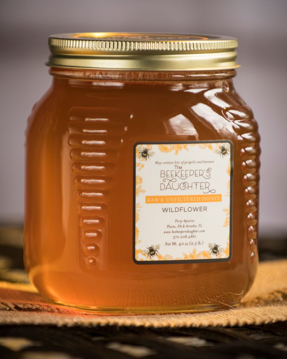 Wildflower Raw Honey - two 2.5lb Jars - 5lbs total
