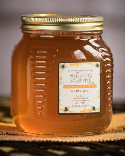 Wildflower Raw Honey - two 2.5lb Jars - 5lbs total