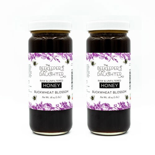 2 buckwheat blossom honey jars