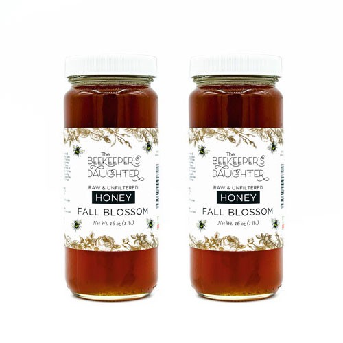 2 fall blossom honey jars