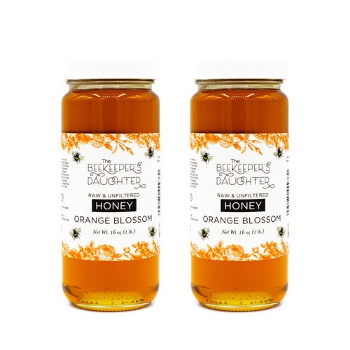 2 orange blossom honey jars