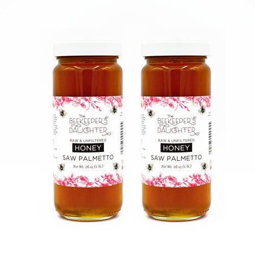 2 saw palmetto honey jars